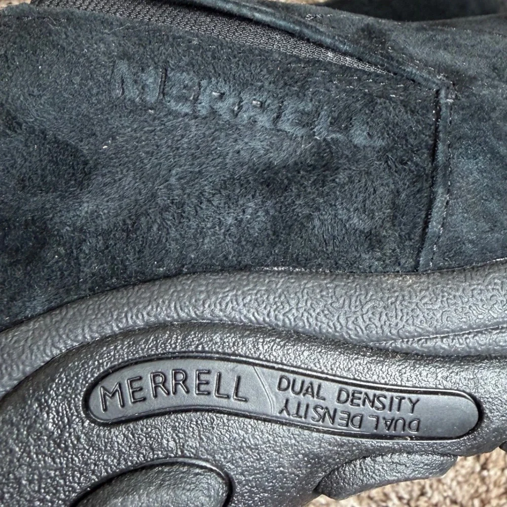 Merrell Mens Jungle Moc Explorer Black Suede Slip On Shoes Worn Once Size 13